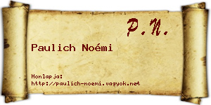 Paulich Noémi névjegykártya